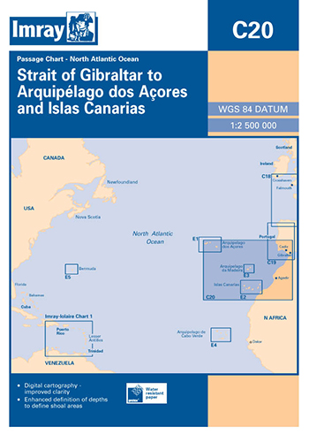 Imray Chart C20 Strait of Gibraltar to Arquipelago dos Acores and Islas Canaries
